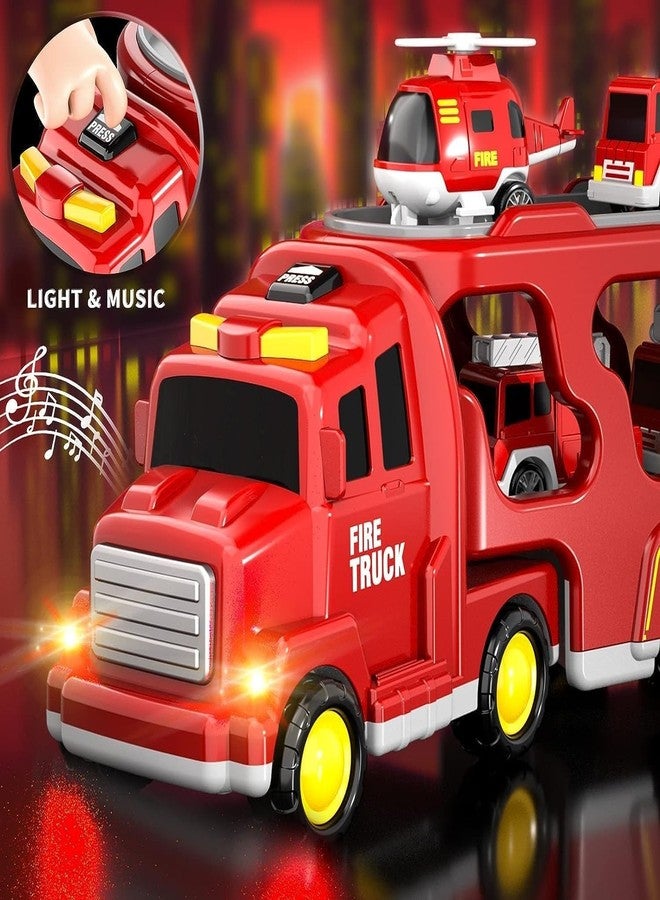JBM ENTERPRISE 5-in-1 Vehicle Carrier with Mini Transport Trucks (Red) - Image 4